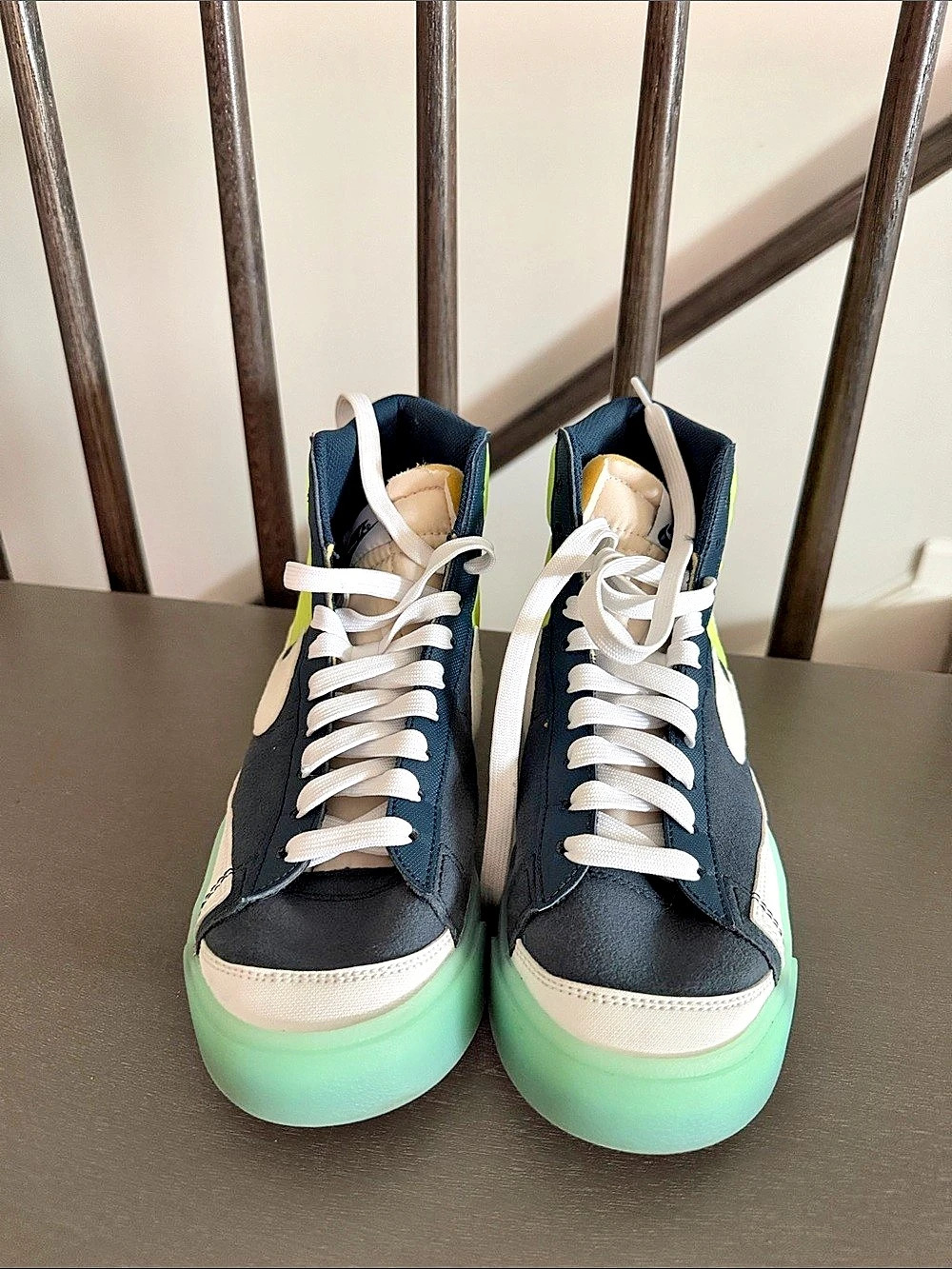Nike Blazer Mid '77 Next Nature Mint Green Sneakers Black & Green - Picture 2 of 4